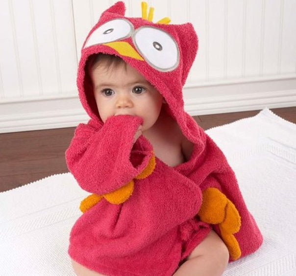 Cute Cartoon Animal Hooded Baby Bathrobe – Soft Cotton Baby Towel & Bath Cloak (0-3 Years)
