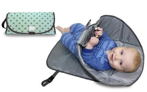 Portable Waterproof Diaper Changing Pad – Foldable Baby Travel Mat with Toy Links