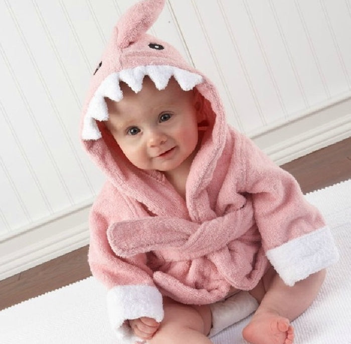 Cute Cartoon Animal Hooded Baby Bathrobe – Soft Cotton Baby Towel & Bath Cloak (0-3 Years)