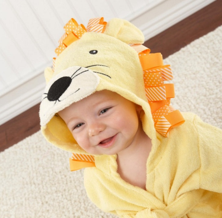 Cute Cartoon Animal Hooded Baby Bathrobe – Soft Cotton Baby Towel & Bath Cloak (0-3 Years)